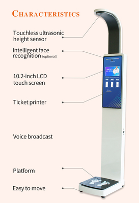 Ultrasonic Bmi Scale Electronic Height Weight Scale with Printer