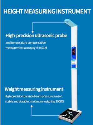 Physical BMI Ultrasonic Body Fat Measuring 200Kg Weighing Scale Height Weight Machine