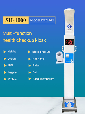 250v Ultrasonic Height And Weight Kiosk Body Fat Calculator Machine Led Screen