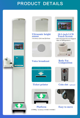 Ultrasonic Height and Weight Blood Pressure Monitor Scale for Hospital