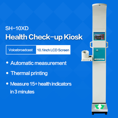 Multifunction Ultrasonic Health Checking Kiosk Human Height Weight BMI Balance Scale Body Fat Analyzer