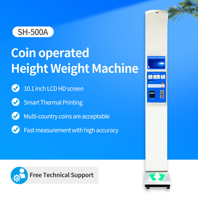 Digital Body Balance Coin and Paper Money Operated Height Weight Scale With Coin Or Bill Acceptor