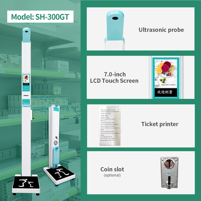 Coin Operated Ultrasonic Height and Weight Vending Machine