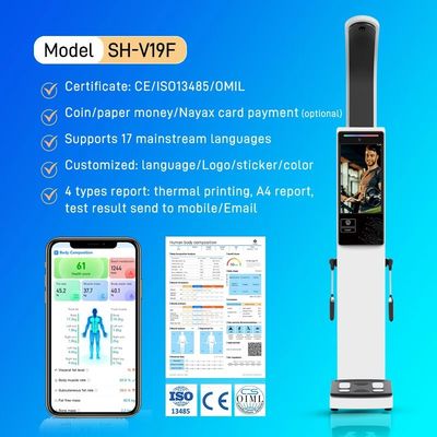 Height Weight Full Body Scanner All Age Body Composition Analyzer for Gym Clinic BMI Fat and Muscle Analysis Machine