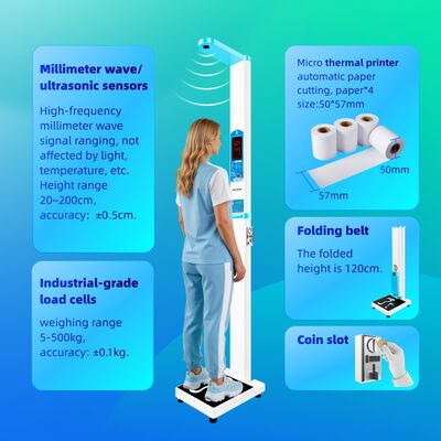 Coin Operated Health Body Scale with Height Weight Bmi Weighing for Pharmacy Clinic