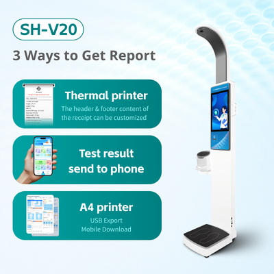Advanced 19 Inch Android Advertising Multi Parameters Health Kiosk BMI Machine Body Height Weight Scale for Hospital