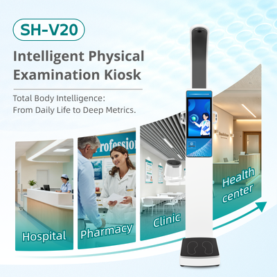 Advanced 19 Inch Android Advertising Multi Parameters Health Kiosk BMI Machine Body Height Weight Scale for Hospital