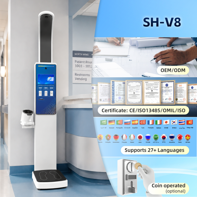 Blood Pressure Monitor Smart Height and Weight Scale Heart Rate Measuring Touchscreen Screen