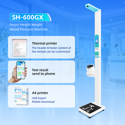Medical Weight Scale with Height and Health Measurement Ultrasonic Height Weight Blood Pressure Measuring Device