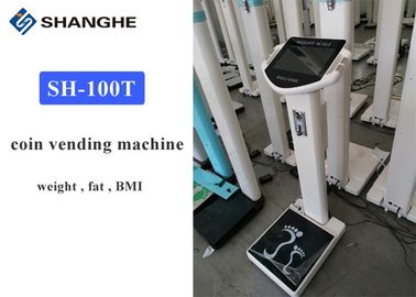 Human Body Fat Weight Scale , 10.1 Inch LCD Advertising Screen Weighing Machine With Height Scale