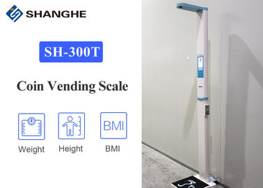 Coin Vending Digital Body Weight Scale With Height Rod , High Print Speed Body Weight Analyzer