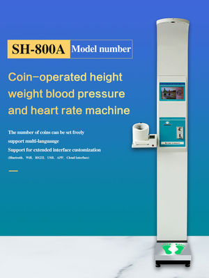 Automatic BMI Coin Operated Height Weight Scales With Blood Pressure Monitor
