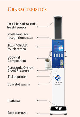 Bmi Ultrasonic Height And Weight Machine LCD HD Coin Operated Scale