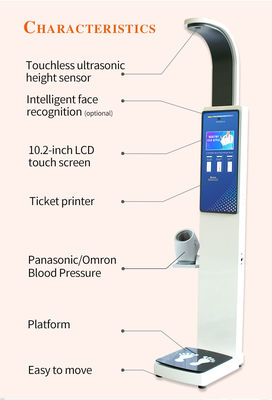 Rs232 Connect To Computer Height Weight Measuring Machine And Bmi Blood Pressure