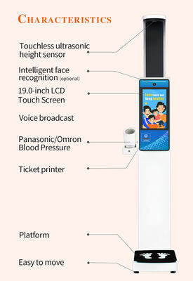 Large Screen Smart Height Scale with Print Function BMI Analyzer Medical Health Height Weight Blood Pressure Body Scale