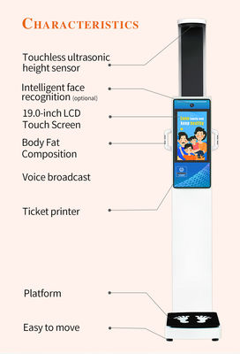 Ultrasonic Smart Body Fat Analyzer Scale Height Weight 205cm