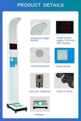 Best Price Weight And Height Measuring Machine Ultrasonic Coin-Operated Weight And Height Scale With Printer Sh-500