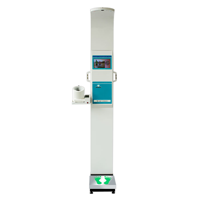 Multifunction Ultrasonic Health Checking Kiosk Human Height Weight BMI Balance Scale Body Fat Analyzer