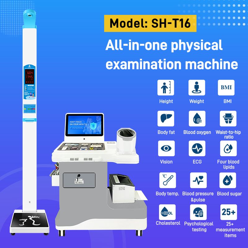 Medical Health Kiosk One-Stop Self-Service Full Body Check Station with Telemedicine Features Steel Blood Pressure Kiosk
