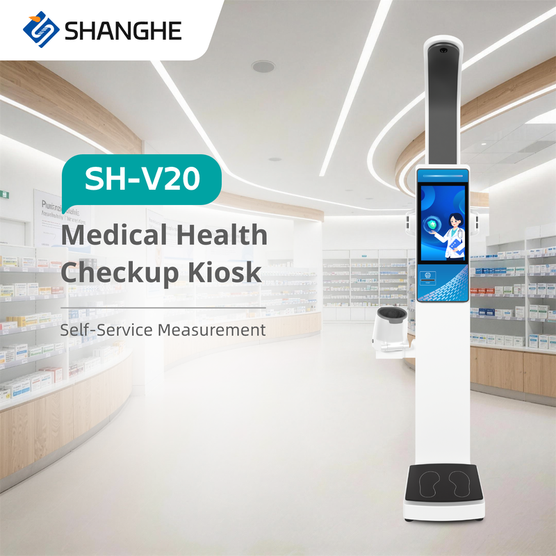 Advanced 19 Inch Android Advertising Multi Parameters Health Kiosk BMI Machine Body Height Weight Scale for Hospital