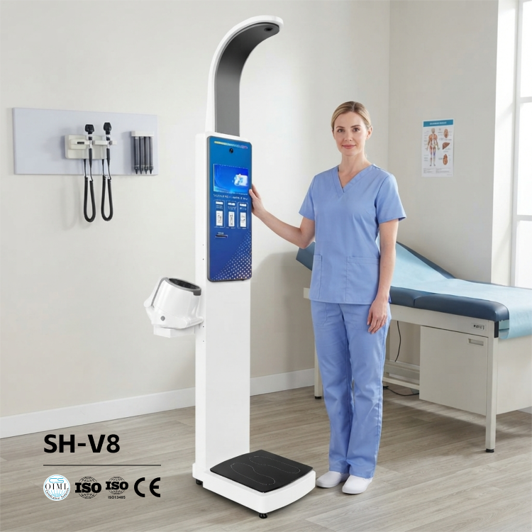 Blood Pressure Monitor Smart Height and Weight Scale Heart Rate Measuring Touchscreen Screen