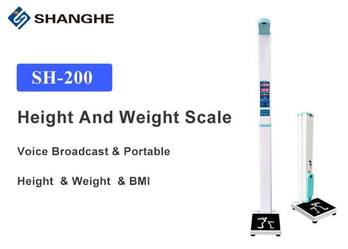 Customized Hospital Medical Height And Weight Scales Foldable With Land Wheel