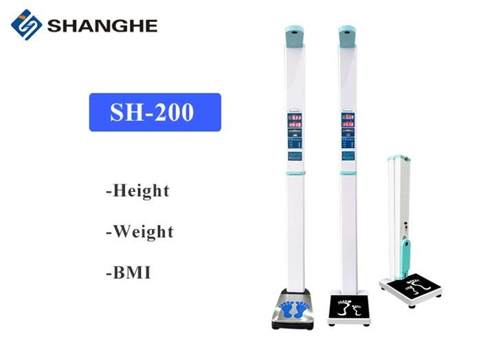 Pharmacies Clinics Coin Operated LED 235CM Digital Scale With Height Rod