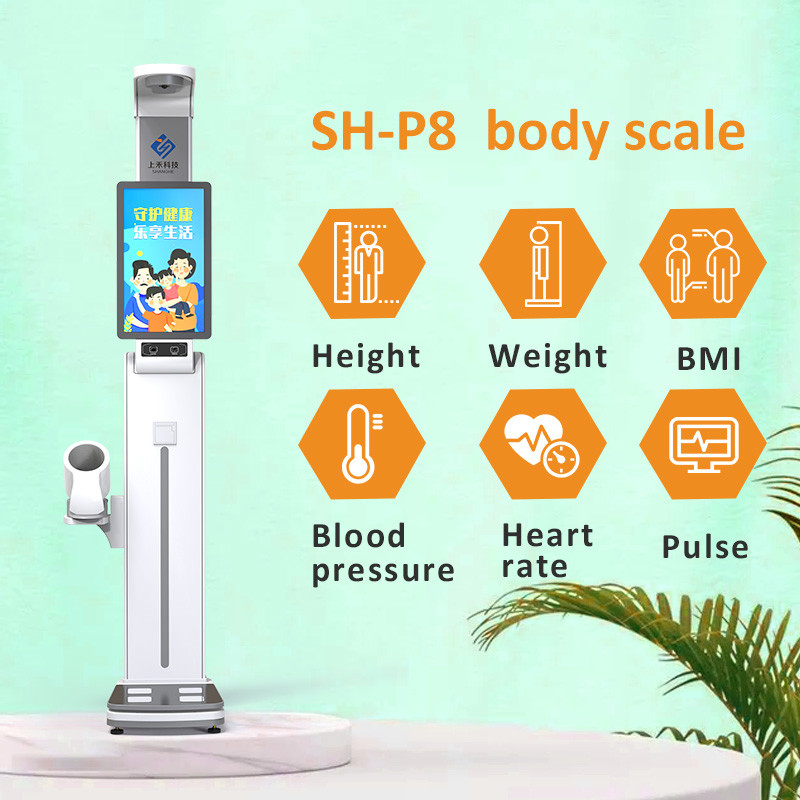 210 Cm Measure Height Weight LCD Scale 24inch Ultrasound Blood Pressure Rate Pulse